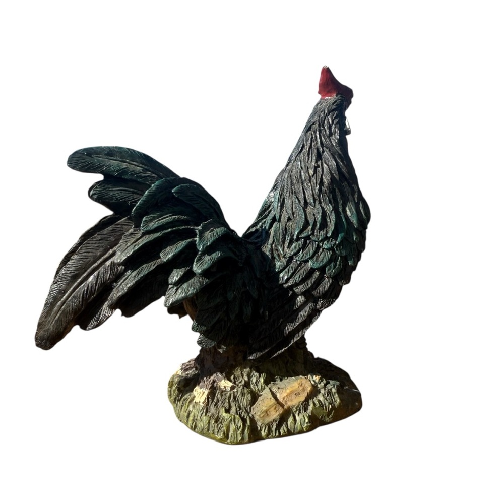 🐓 VINTAGE ROOSTER STATUE – FARMHOUSE DECOR – HAND-PAINTED DETAIL - Picture 4 of 13